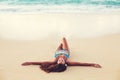 Summer Lifestyle, Happy Carefree Young Woman at the Beach