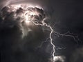 Lightning bolts and storm clouds Royalty Free Stock Photo
