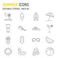 Summer line icon set