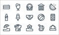 Summer line icons. linear set. quality vector line set such as cap, sea, beach umbrella, drink, hawaiian shirt, coke, beach ball, Royalty Free Stock Photo