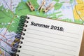 Summer 2018 list and map Royalty Free Stock Photo