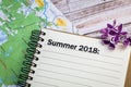 Summer 2018 list and map Royalty Free Stock Photo