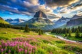 Summer at Logan Pass - Glacier National Park, MT Royalty Free Stock Photo