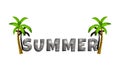 summer logo sticker on the beach