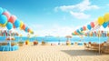 summer lounge beach party with balloon decoration ai generated Royalty Free Stock Photo