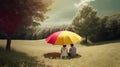 Summer love couple, beach, sunny day, sun, wallpaper background, surreal, stock, Generative AI Royalty Free Stock Photo