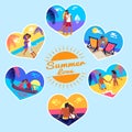 Summer Love Memory Photos of Couples on Vacation Royalty Free Stock Photo