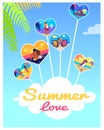 Summer Love Photos of Couples in Heart Shape Frame Royalty Free Stock Photo