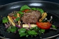 Summer lunch with spring vegetables, cherry tomato & steak