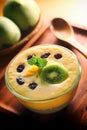 Summer Mango Milk Shake with Chia Seed Pudding Royalty Free Stock Photo