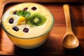 Summer Mango Milk Shake with Chia Seed Pudding Royalty Free Stock Photo