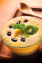 Summer Mango Milk Shake with Chia Seed Pudding Royalty Free Stock Photo