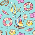 Summer marine seamles pattern Royalty Free Stock Photo