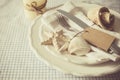 Summer marine style table setting Royalty Free Stock Photo