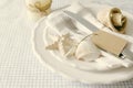 Summer marine style table setting Royalty Free Stock Photo