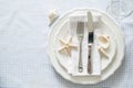 Summer marine style table setting Royalty Free Stock Photo