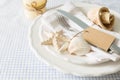 Summer marine style table setting Royalty Free Stock Photo