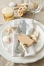 Summer marine style table setting Royalty Free Stock Photo