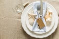 Summer marine style table setting Royalty Free Stock Photo