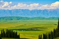 The summer meadows in the high mountain meadow of Nalati grassland