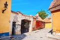 Summer medieval street in old Tallinn Royalty Free Stock Photo