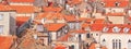 Summer mediterranean cityscape, banner - view of the roofs of the Old Town of Dubrovnik Royalty Free Stock Photo