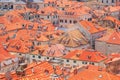 Summer mediterranean cityscape - view of the roofs of the Old Town of Dubrovnik Royalty Free Stock Photo