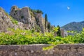 Summer mediterranean landscape - view of the Klis Fortress, which is located near Split Royalty Free Stock Photo