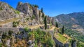 Summer mediterranean landscape - view of the Klis Fortress, which is located near Split