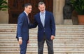 Summer meeting of Spain King Felipe and Prime minister Pedro Sanchez in Mallorca