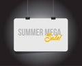 summer mega sale hanging banner message isolated