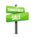 summer mega sale Street sign message concept illustration isolated