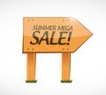summer mega sales Hanging banner sign concept illustration design