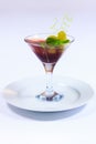 Summer menu.Jelly dessert with grapes