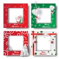 Summer Merry Christmas and Happy new year border frame photo design set on transparency background.Creative origami paper cut and Royalty Free Stock Photo
