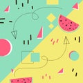 Summer minimalism abstract geometric vector hipster background.