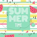 Summer minimalism abstract geometric vector hipster background.