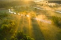 Summer misty morning on meadow Royalty Free Stock Photo