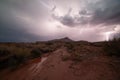 Summer monsoon storm at night in Southern Utah, USA Royalty Free Stock Photo