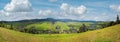 Summer montain country panorama, Carpathian Mountains, Ukraine Royalty Free Stock Photo