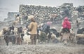 During the summer + 6 months women and children climb the Upper Shimshal 5600m to raise animals sheep, goats and yaks