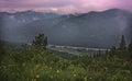 Summer morning in mountains of Altai