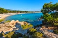 Summer morning Platanitsi beach Greece. Royalty Free Stock Photo