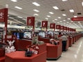 Target, cashiers stations empty during summer. Royalty Free Stock Photo