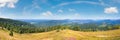 Summer mountain country panorama . Ukraine, Carpathian Mountains Royalty Free Stock Photo