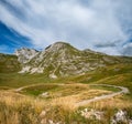 Summer mountain Durmitor panoramic road, Sedlo pass, Montenegro Royalty Free Stock Photo