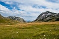 Summer mountain Durmitor panoramic road, Sedlo pass, Montenegro Royalty Free Stock Photo