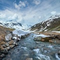 Summer mountain landscape (Fluela Pass, Switzerland Royalty Free Stock Photo