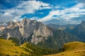 Summer mountain landscape Passo Prdoi, Dolomite Alps, Italy Royalty Free Stock Photo