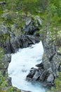 Summer mountain river waterfalls (Norge) Royalty Free Stock Photo